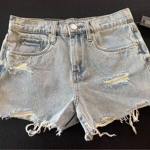 NWT BLANK NYC The Borrow Vintage High Rise Distressed Denim Shorts Sz 26